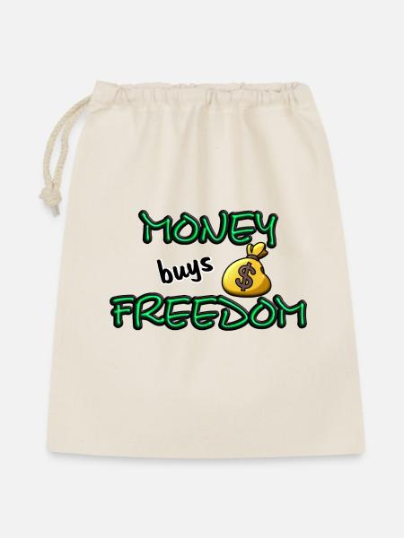 money buys freedom - Geschenkbeutel aus Baumwolle (40 x 50 cm) - Natur