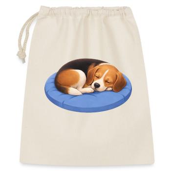 Süßer Beagle Cartoon Kuscheln Schlafen Chillout - Geschenkbeutel aus Baumwolle (40 x 50 cm) - Natur - Vorne