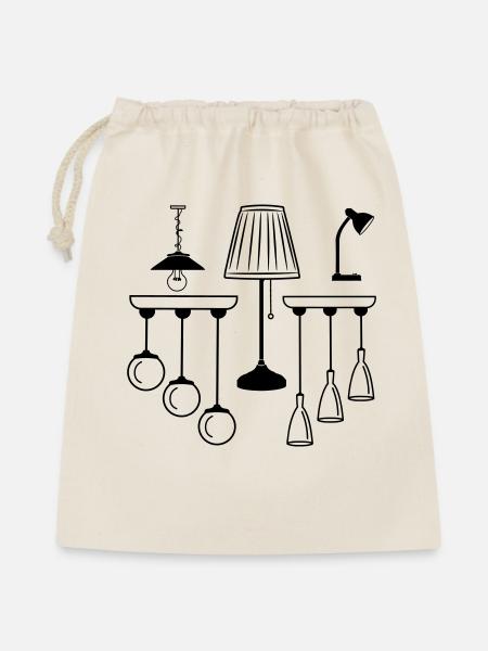 Sammlung von Lampen und Beleuchtung - Geschenkbeutel aus Baumwolle (40 x 50 cm) - Natur