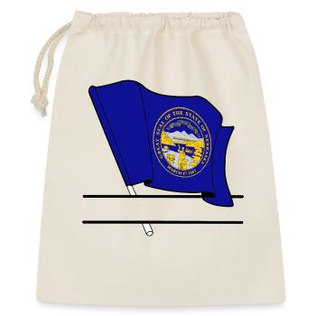Flagge Nebraska Textbanner - Geschenkbeutel aus Baumwolle (40 x 50 cm) - Natur - Vorne