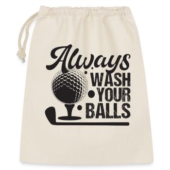 Golf - Lavez toujours vos balles - Sac cadeau 40 x 50 cm - nature - Devant