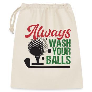 Golf - Lavez toujours vos balles - Sac cadeau 40 x 50 cm - nature - Devant