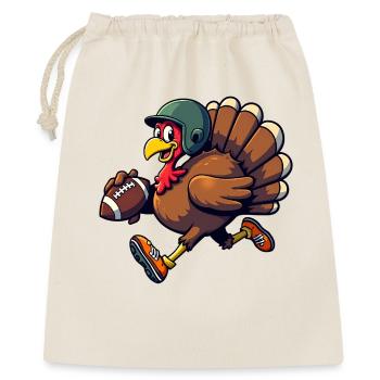 Thanksgiving Football Truthahn - Geschenkbeutel aus Baumwolle (40 x 50 cm) - Natur - Vorne