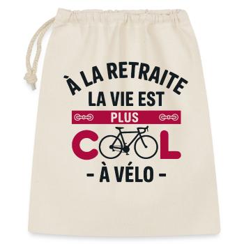 Altersvorsorge ist cooler Fahrrad Geschenkrad - Geschenkbeutel aus Baumwolle (40 x 50 cm) - Natur - Vorne