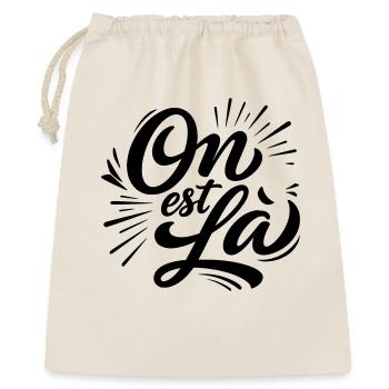 On Est Là - Slogan Français Quotidien - Sac cadeau 40 x 50 cm - nature - Devant