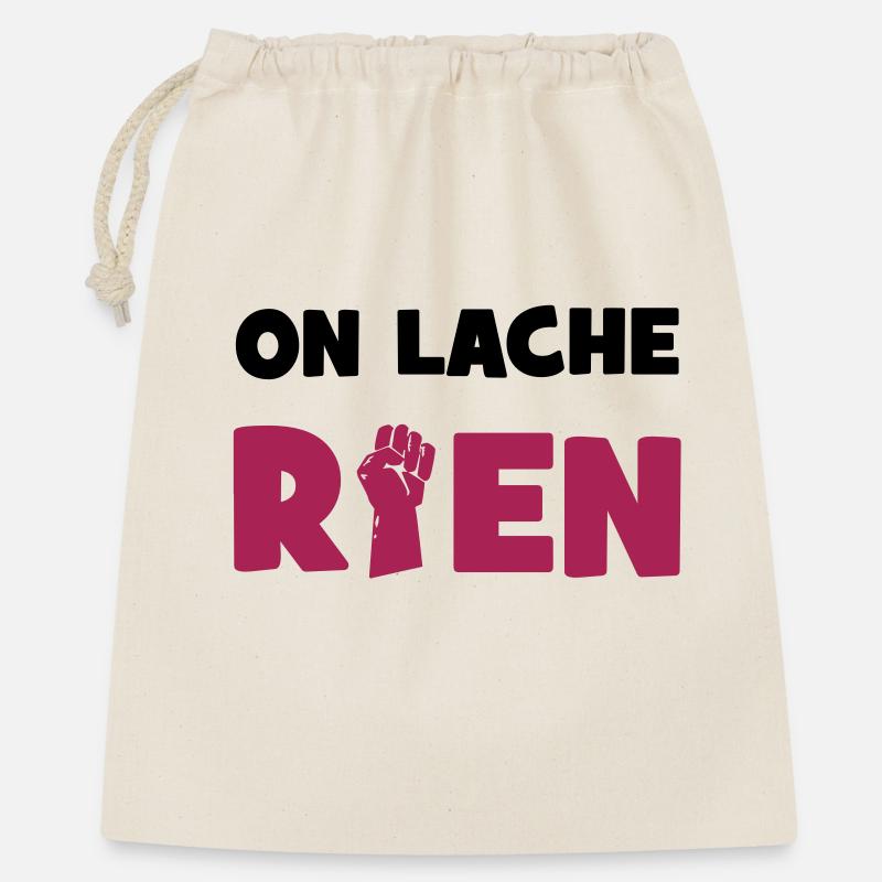 On lâche rien ! - Geschenkbeutel aus Baumwolle (40 x 50 cm) - Natur
