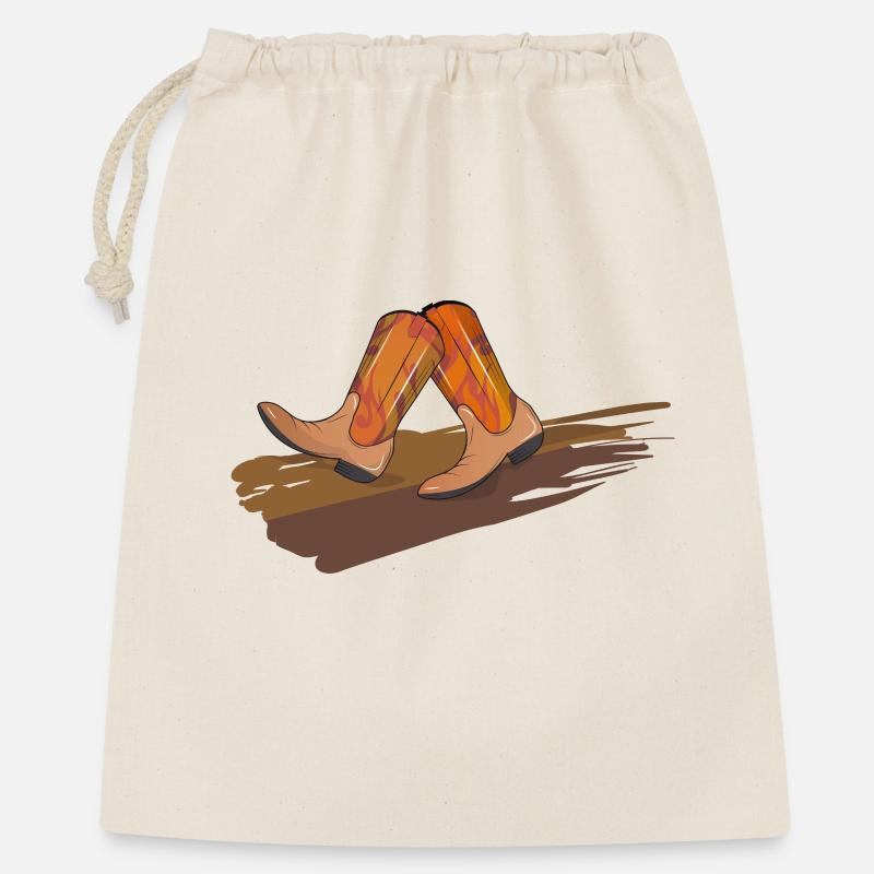 Square Dance - Bottes de cow-boy sur le parquet - Sac cadeau 40 x 50 cm - nature