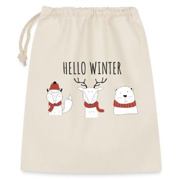 Bonjour Hiver Trio Animalier - Sac cadeau 40 x 50 cm - nature - Devant