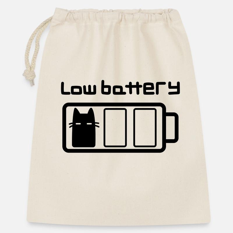 Low battery cat - Gift Bag 40 x 50 cm - nature