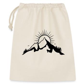 Grandes montagnes avec le soleil, la silhouette. - Sac cadeau 40 x 50 cm - nature - Devant