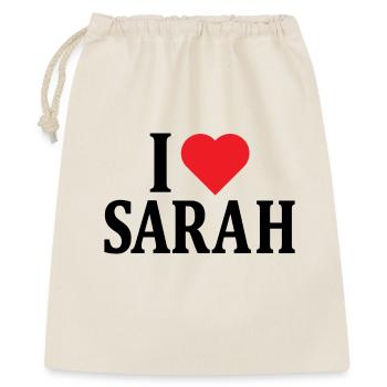 t-shirt j’aime Sarah t-shirt idée cadeau - Sac cadeau 40 x 50 cm - nature - Devant