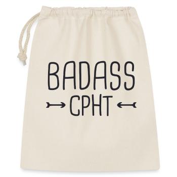 CPhT Badass Pharmacy - Geschenkbeutel aus Baumwolle (40 x 50 cm) - Natur - Vorne