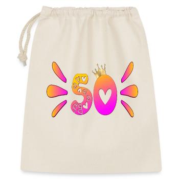 Cinquante couronne - 50e anniversaire - Sac cadeau 40 x 50 cm - nature - Devant
