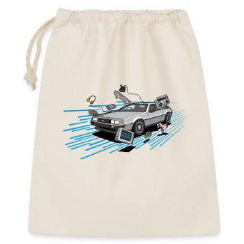 Delorean Oldtimer Youngtimer Retro Future blau 80s - Geschenkbeutel aus Baumwolle (40 x 50 cm) - Natur - Vorne