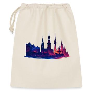 Hamburg Stadt Silhouette galaktisch edel Geschenk - Geschenkbeutel aus Baumwolle (40 x 50 cm) - Natur - Vorne