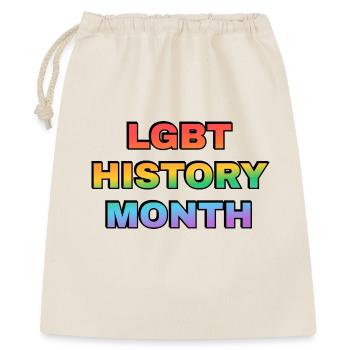 LGBT History Month Verlauf Regenbogentext - Geschenkbeutel aus Baumwolle (40 x 50 cm) - Natur - Vorne