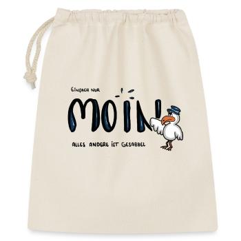 Moin Küstenseemöwe im Sailor-Style - Geschenkbeutel aus Baumwolle (40 x 50 cm) - Natur - Vorne