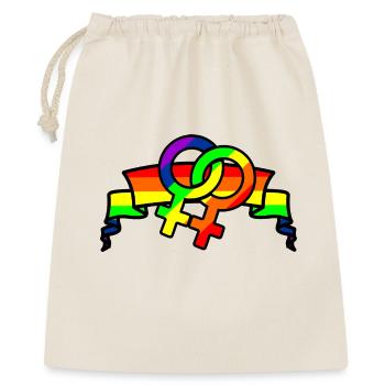 Regenbogen lesbies stolzes Logo - Geschenkbeutel aus Baumwolle (40 x 50 cm) - Natur - Vorne