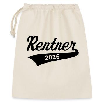 Rentner 2026 (Rente / Ruhestand / Black) - Geschenkbeutel aus Baumwolle (40 x 50 cm) - Natur - Vorne