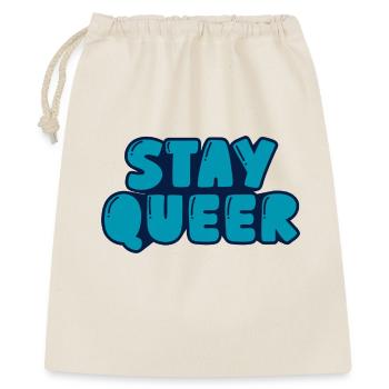 Bleib queer - Geschenkbeutel aus Baumwolle (40 x 50 cm) - Natur - Vorne