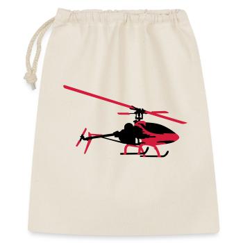 Hubschrauber - Geschenkbeutel aus Baumwolle (40 x 50 cm) - Natur - Vorne