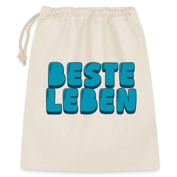 Beste Leben - Geschenkbeutel aus Baumwolle (40 x 50 cm) - Natur - Vorne