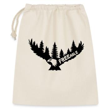 FREEagle - Fliegender Adler [Schwarz] - Geschenkbeutel aus Baumwolle (40 x 50 cm) - Natur - Vorne