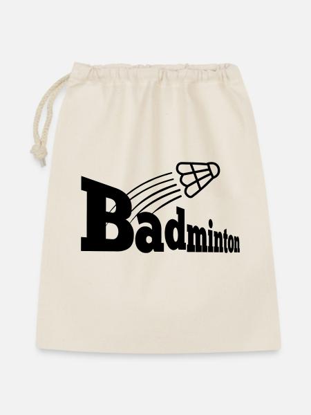 Bagminton-Perspektive mit Shuttle - Geschenkbeutel aus Baumwolle (40 x 50 cm) - Natur