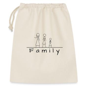 Famille de figurines en bâton - Sac cadeau 40 x 50 cm - nature - Devant