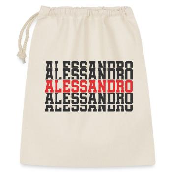 Alessandro T-Shirt gestapelter Text Geschenk T-Shirt - Geschenkbeutel aus Baumwolle (40 x 50 cm) - Natur - Vorne