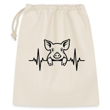 Pig Heartbeat – Sweet Piglet - Gift Bag 40 x 50 cm - nature - Front