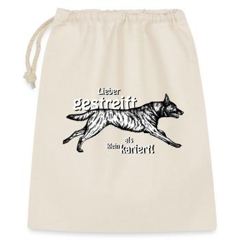 Hollandse Herdershond - gestreift - Geschenkbeutel aus Baumwolle (40 x 50 cm) - Natur - Vorne
