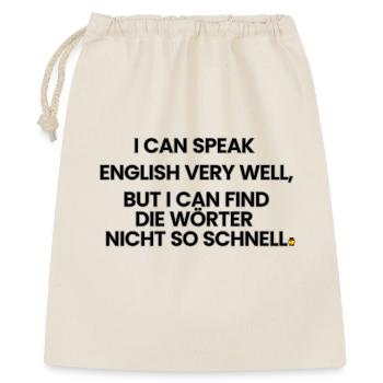 Englisch-Deutsch-Reim 1 (Ver. B) - Geschenkbeutel aus Baumwolle (40 x 50 cm) - Natur - Vorne