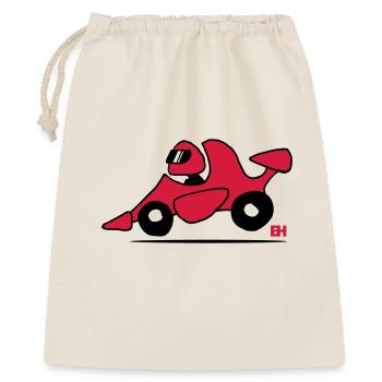 Rennwagen - Geschenkbeutel aus Baumwolle (40 x 50 cm) - Natur - Vorne