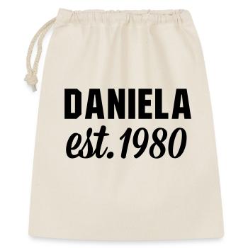 Daniela est 1980 - Geschenkbeutel aus Baumwolle (40 x 50 cm) - Natur - Vorne