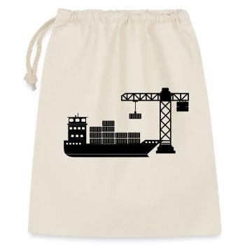 Bateau porte-conteneurs maritime avec déchargement de grue - Sac cadeau 40 x 50 cm - nature - Devant