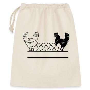 Monogramme de poulet foncé et clair - Sac cadeau 40 x 50 cm - nature - Devant