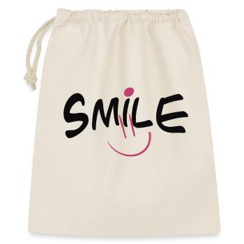 Cheerful smile motif in pink and black - Gift Bag 40 x 50 cm - nature - Front