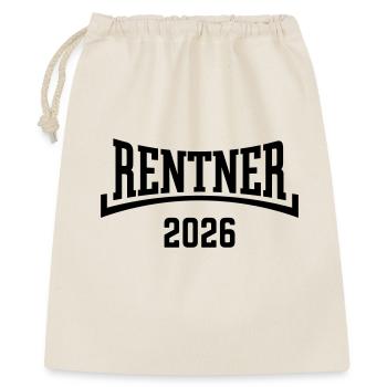 Rentner 2026 (Rente / Ruhestand / Konkav / Black) - Geschenkbeutel aus Baumwolle (40 x 50 cm) - Natur - Vorne