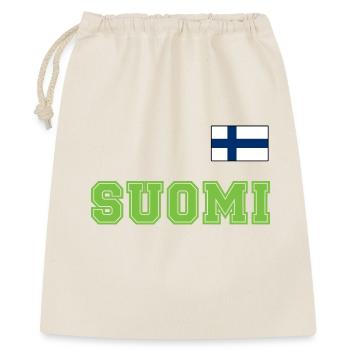 FINNLAND - SUOMI Trikot Look - Flagge auf Brust - Geschenkbeutel aus Baumwolle (40 x 50 cm) - Natur - Vorne