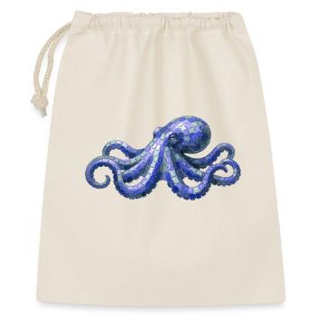 Mosaik Oktopus - Maritimes Design für Meeresfans - Geschenkbeutel aus Baumwolle (40 x 50 cm) - Natur - Vorne