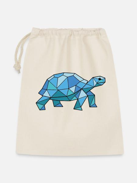 Walking Poly Schildkröte - Geschenkbeutel aus Baumwolle (40 x 50 cm) - Natur