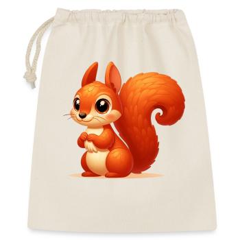 Eichhörnchen - Geschenkbeutel aus Baumwolle (40 x 50 cm) - Natur - Vorne
