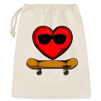 Coeur de skateur - Sac cadeau 40 x 50 cm - nature - Devant