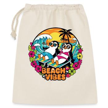 Ambiance plage Penguins on the Beach Motif des sentiments d’été - Sac cadeau 40 x 50 cm - nature - Devant