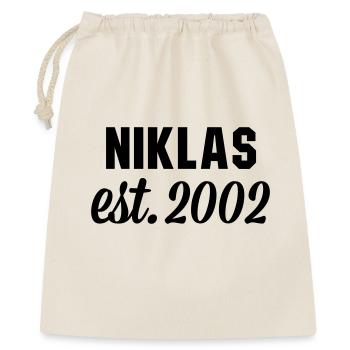 Niklas est 2002 - Geschenkbeutel aus Baumwolle (40 x 50 cm) - Natur - Vorne