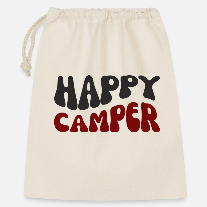 Happy Camper Retro Print - Gift Bag 40 x 50 cm - nature