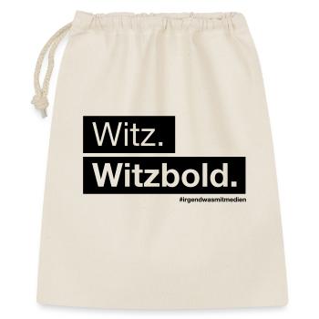 Witz. Witzbold. - Geschenkbeutel aus Baumwolle (40 x 50 cm) - Natur - Vorne