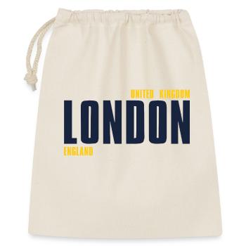London – England Lyric Design - Geschenkbeutel aus Baumwolle (40 x 50 cm) - Natur - Vorne