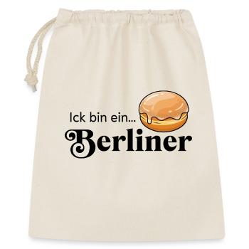 Ick bin ein Berliner Statement Kult Kostüm - Geschenkbeutel aus Baumwolle (40 x 50 cm) - Natur - Vorne